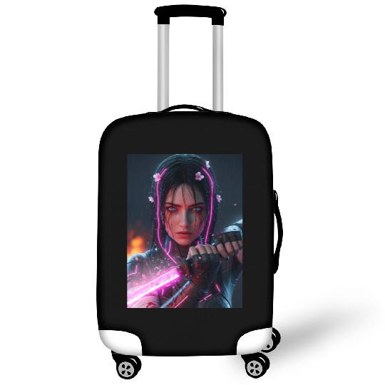 Cyberpunk Samurai Girl Luggage Covers