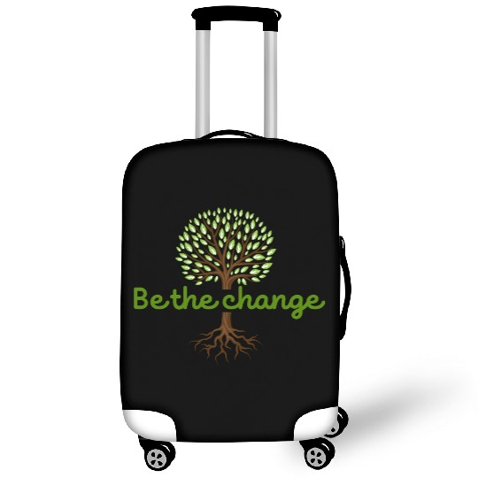 Be the Change Quote with Tree Art Luggage Covers