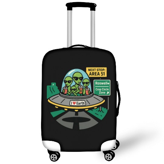 Alien road trip Luggage Covers