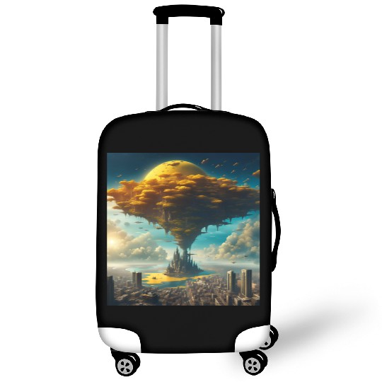 Sci-Fi Alien City: Floating Planet Twilight Scene Luggage Covers