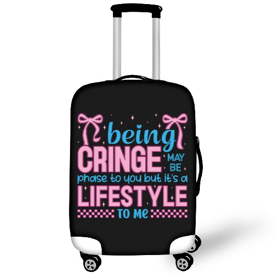 Being Cringe Is a Lifestyle – Cute Kawaii Quote Luggage Covers