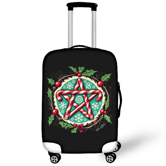 Yule Pentacle with Candy Canes Pagan Holiday Desig Luggage Covers