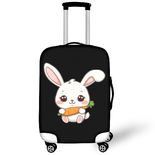 Cute Bunny with Carrot Illustration Luggage Covers