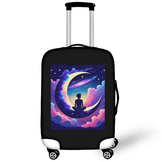 Cosmic Dreamer Moon and Galaxy Scene Luggage Covers