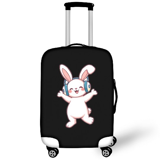 Joyful Bunny with Headphones Luggage Covers