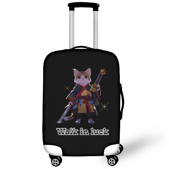 Samurai Cat Illustration for Apparel Luggage Covers