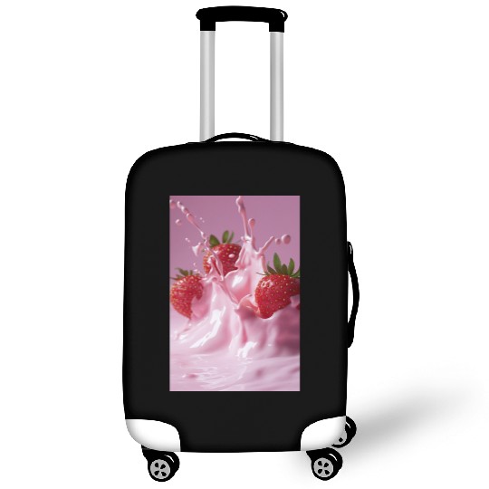 Strawberries in Pink Splash Luggage Covers