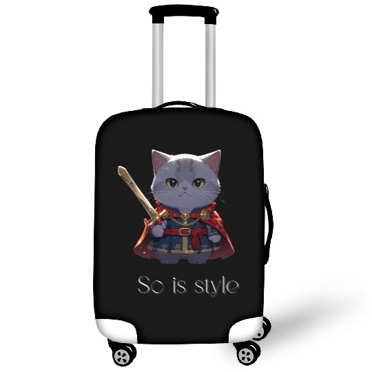 Regal Cat Warrior Illustration Luggage Covers