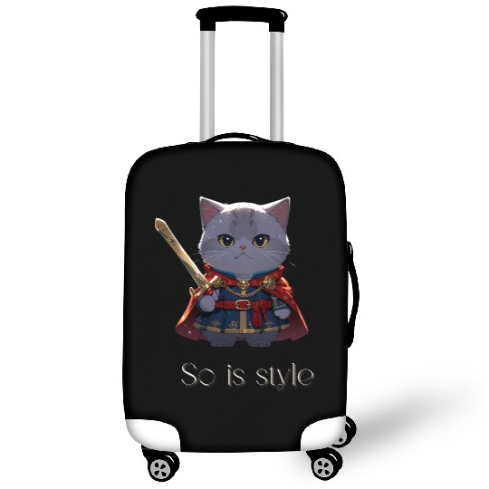 Regal Cat Warrior Illustration Luggage Covers