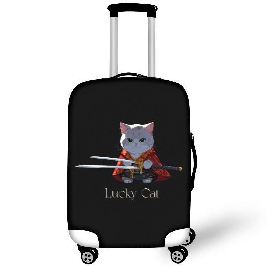 Mythic Warrior Cat with Swords Luggage Covers