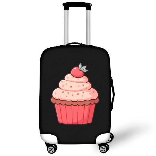 Sweet Strawberry Cupcake Illustration Luggage Covers