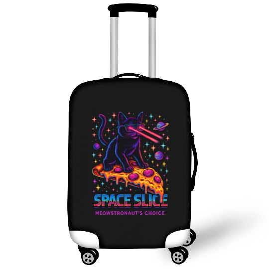 Space Slice – Neon Cat Pizza Universe Luggage Covers