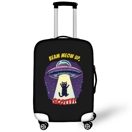 Beam Meow Up, Scotty – Funny UFO Cat Luggage Covers
