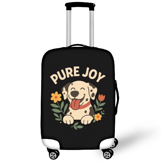 Happy Dalmatian with Floral Accent Luggage Covers