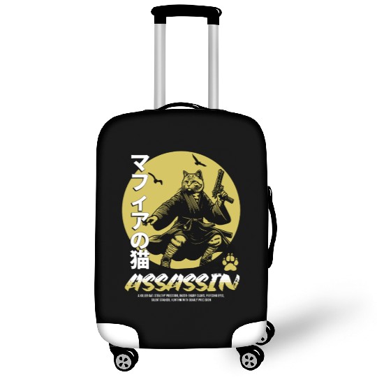 Samurai Cat Martial Arts Illustration Luggage Covers
