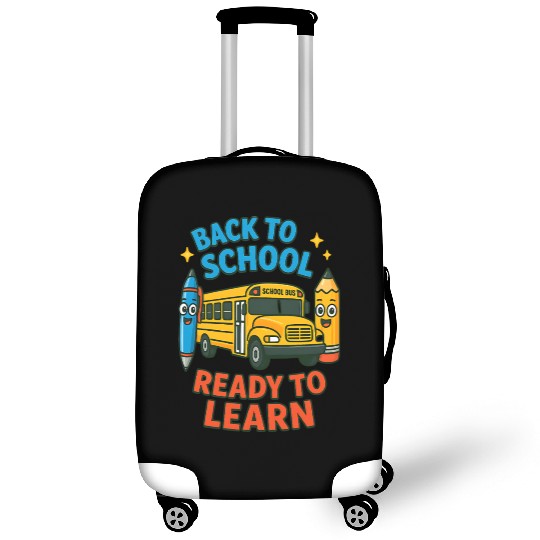 Back to School Bus Cartoon Design Luggage Covers