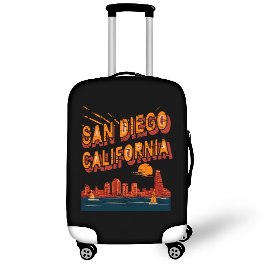 San Diego Skyline, California Luggage Covers
