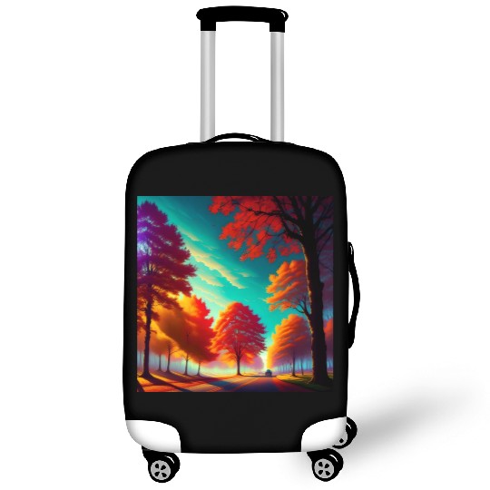 Vivid Autumn Tree Landscape Luggage Covers