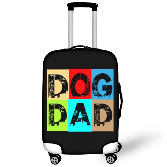 Dog Dad – Colorful Retro Pet Lover Design Luggage Covers