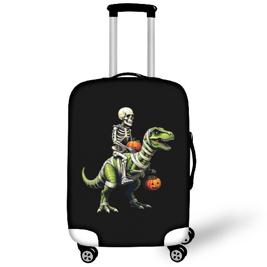 Skeleton Riding Mummy Dinosaur Funny Halloween Luggage Covers