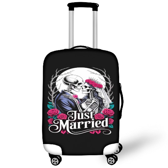 Gothic Just Married Skeletons Bride and Groom Luggage Covers