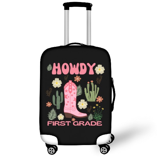 Howdy First Grade Kids Luggage Covers, Cowgirl First Day