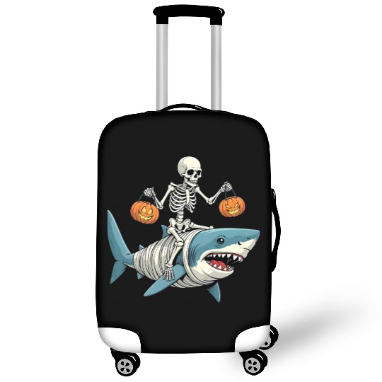 Skeleton Riding Mummy Dinosaur Funny Halloween Luggage Covers