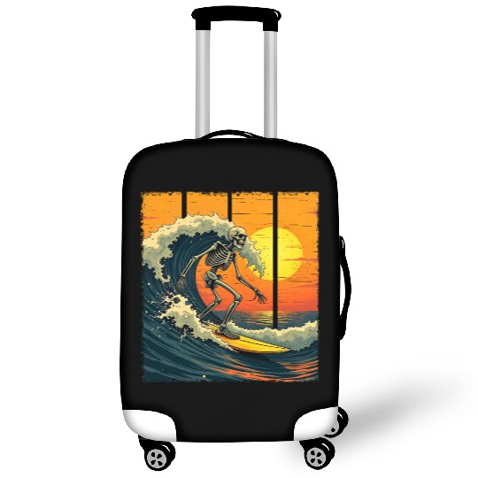 Skeleton Surfer Vintage Surfing Funny Halloween Luggage Covers
