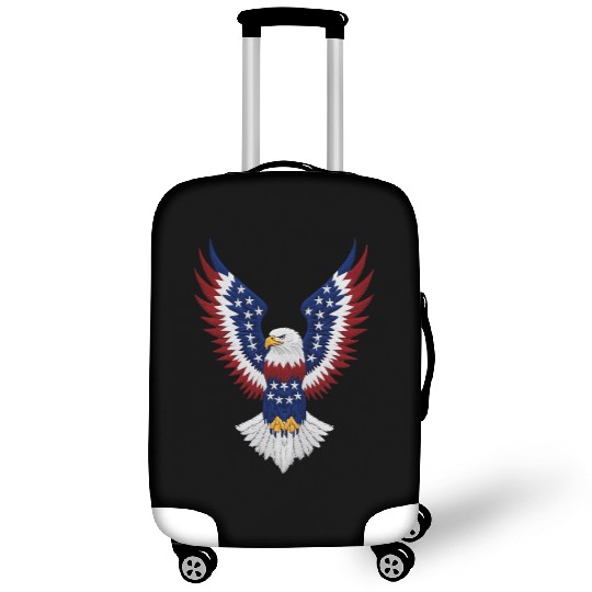 American Bald Eagle with USA Flag Wing Art Design Luggage Covers