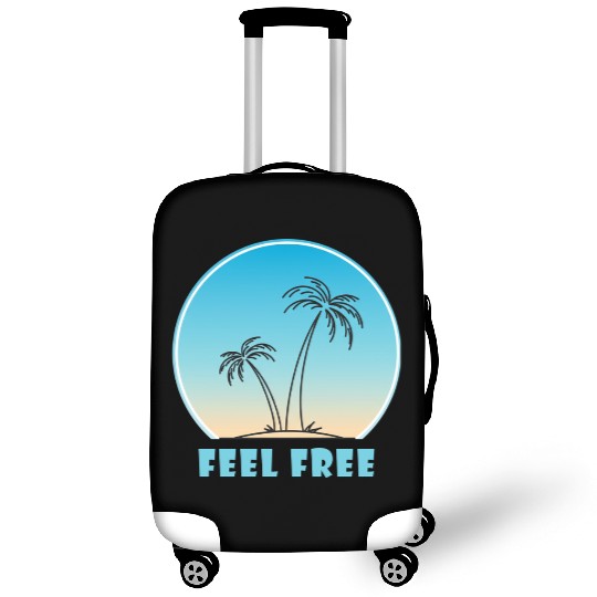 Tropical Sunset Palm Illustration Luggage Covers