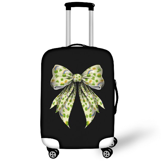 Coquette Bow St Patricks Day Shamrock Pattern Luggage Covers