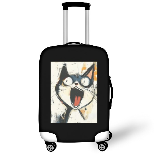 Funny Screaming Cat – Meme Expression Luggage Covers