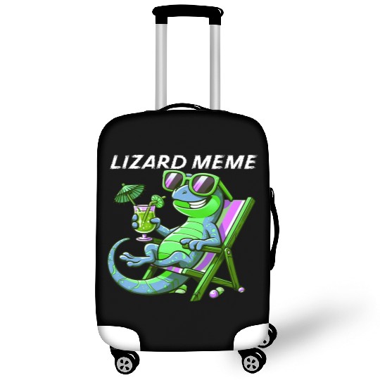 Lizard Meme Lounge Scene Luggage Covers