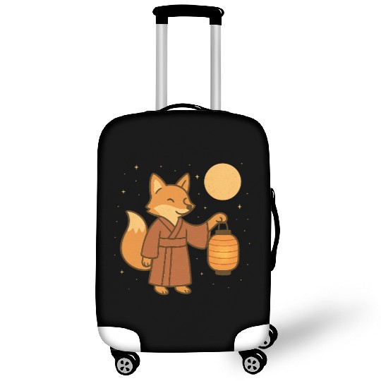 Cute Fox in Traditional Kimono with Lantern Luggage Covers