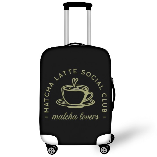 Matcha latte lovers club green aesthetic Luggage Covers