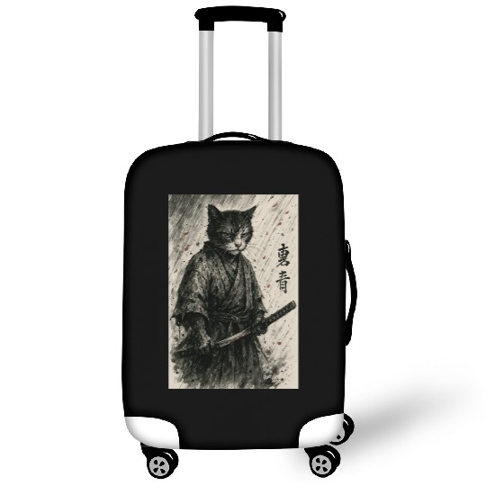 Samurai Cat Warrior Vintage Japanese Art Design Luggage Covers