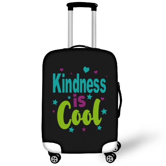 Colorful 'Kindness is Cool' Typography Luggage Covers