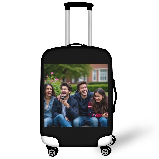 Joyful Group Friendship Illustration Luggage Covers