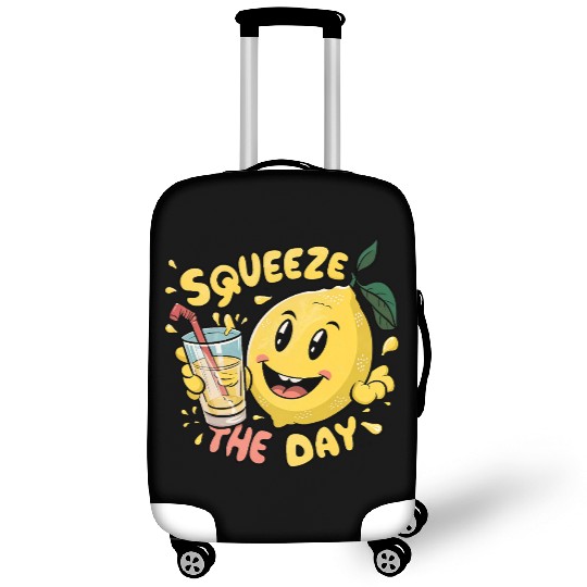 Squeeze The Day Lemon Cartoon Luggage Covers