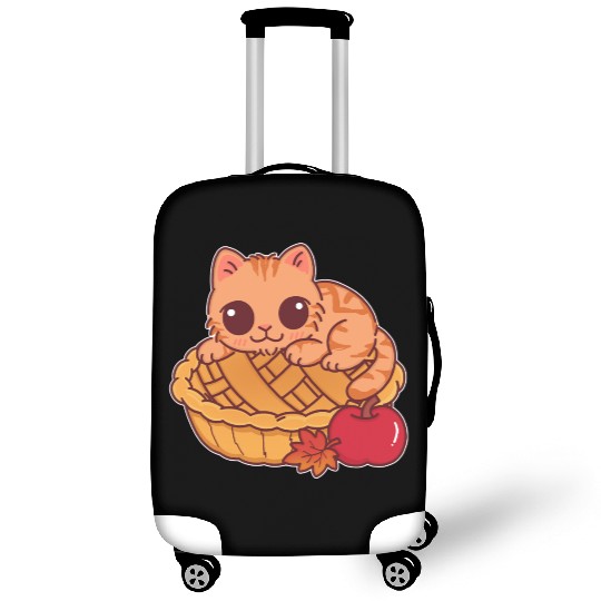 Kawaii Cat on Autumn Apple Pie Luggage Covers