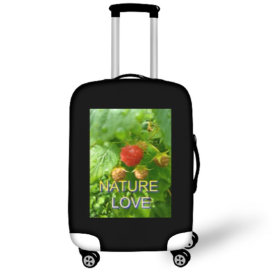 Vivid Raspberry and Greenery Nature Design Luggage Covers