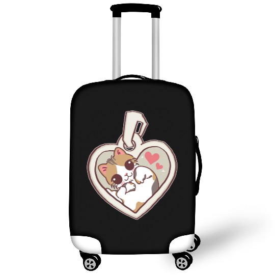 Kawaii Calico Cat Heart Locket Luggage Covers