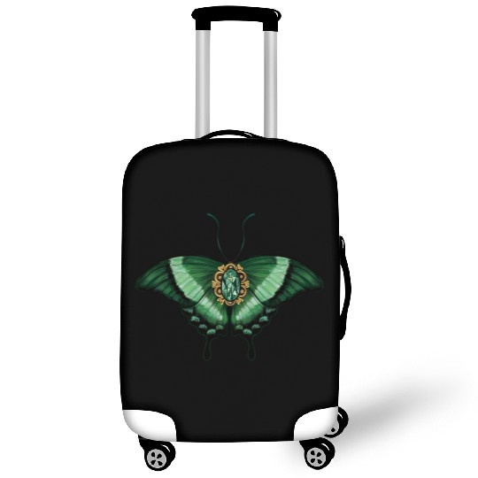 May Emerald Peacock Butterfly Gemstone Design Luggage Covers