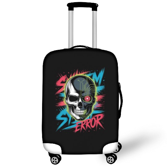 Cyber Skull Horror Graphic Luggage Covers Design