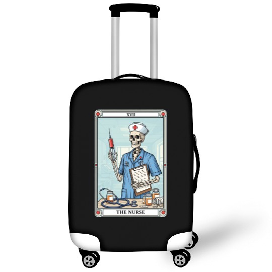 Skeleton Nurse Tarot Card Halloween Luggage Covers