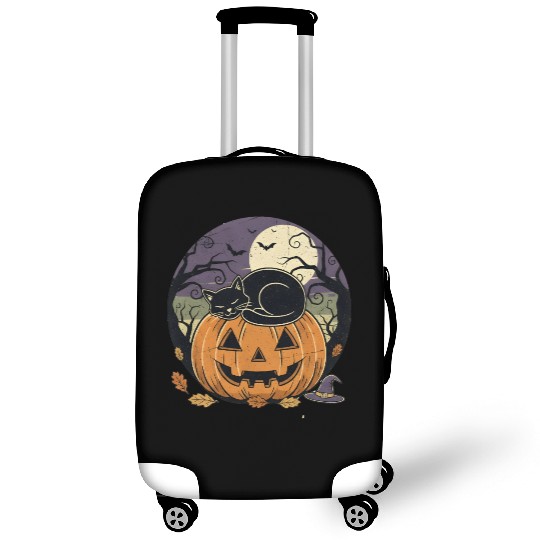 Spooky Cat Nap Pumpkin | Halloween Party Design Luggage Covers