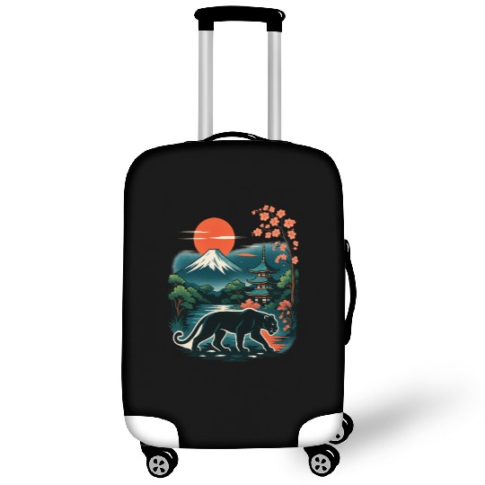 Serene Japanese Landscape with Mount Fuji Luggage Covers