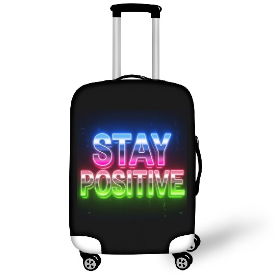 Neon Stay Positive Motivational Design Luggage Covers