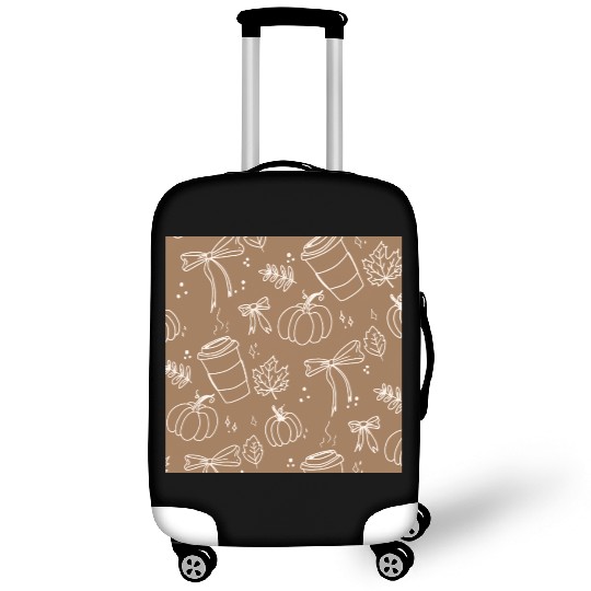 Autumn Cozy Pumpkin & Coffee Pattern Luggage Covers