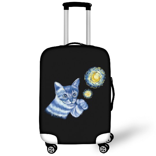Blue Starry Night British Shorthair Cat Graphic Luggage Covers